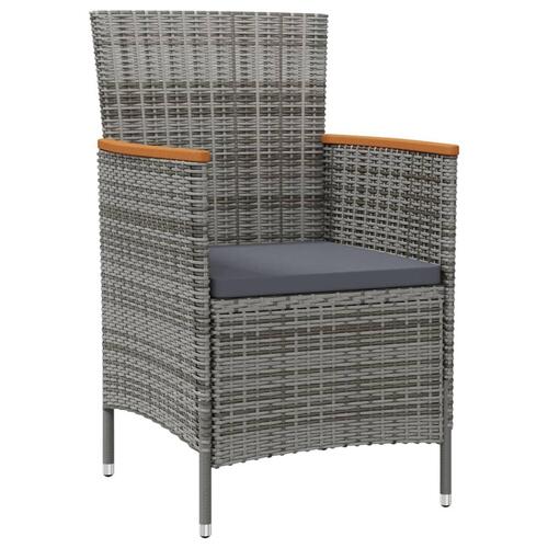 Havestole 2 stk. polyrattan grå