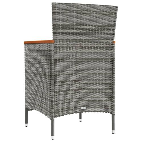 Havestole 2 stk. polyrattan grå
