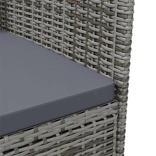 Havestole 2 stk. polyrattan grå
