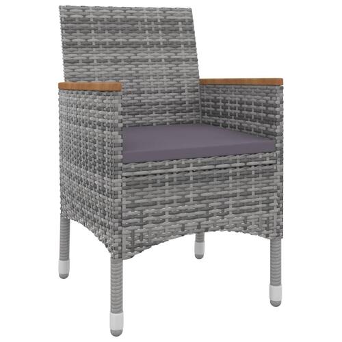 Spisebordssæt til haven 7 dele med hynder polyrattan og glas