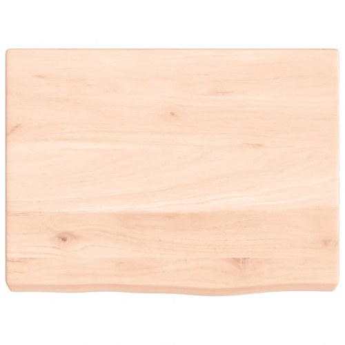 Væghylde 40×30×(2-4) cm i ubehandlet massivt egetræ - naturlig kant