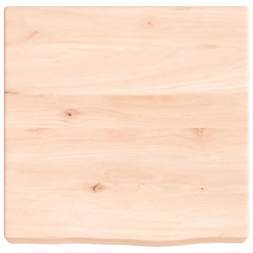 Væghylde 40 × 40 × 2-6 cm - ubehandlet massivt egetræ med naturlig kant