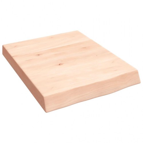 Væghylde i massivt egetræ 40 × 50 × (2-6) cm - ubehandlet, naturlig kant
