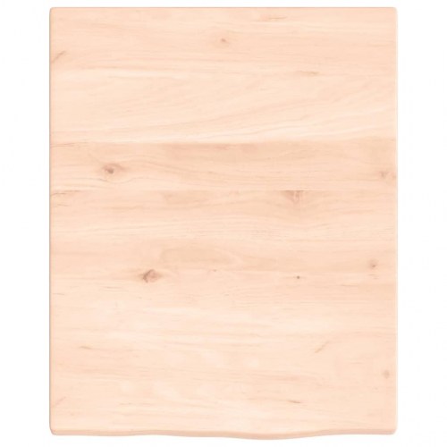 Væghylde 40 × 50 × 2 cm - ubehandlet massivt egetræ med naturlig kant