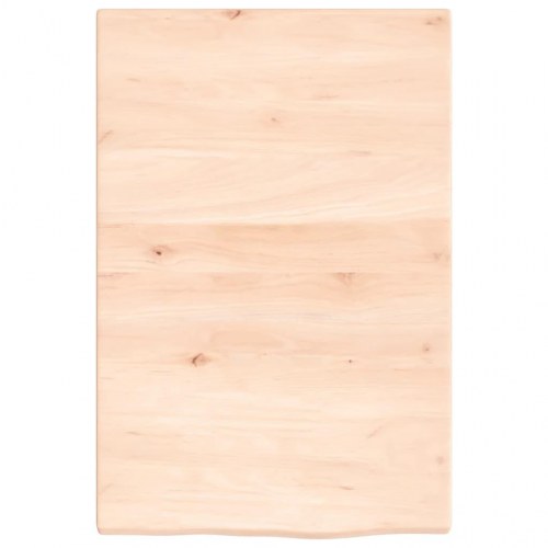 Væghylde 40×60×2 cm - ubehandlet massivt egetræ med naturlig kant