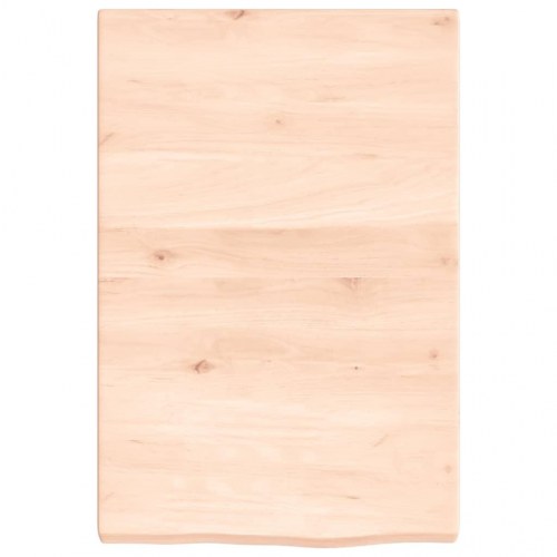 Væghylde i massivt egetræ 40×60×(2-4) cm - ubehandlet, naturlig kant