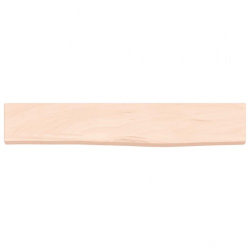 Væghylde i massivt egetræ - 60 × 10 × 2 cm, ubehandlet, med naturlig kant