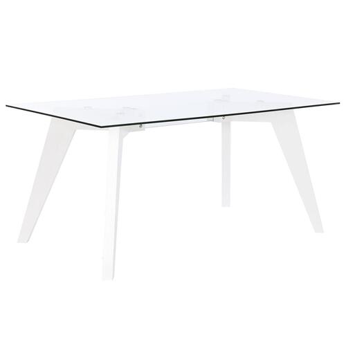Spisebord Hvid Gennemsigtig Krystal Træ MDF 160 x 90 x 75 cm