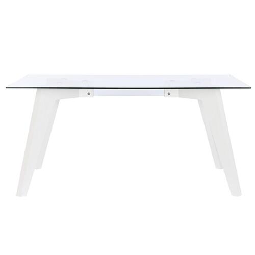 Spisebord Hvid Gennemsigtig Krystal Træ MDF 160 x 90 x 75 cm