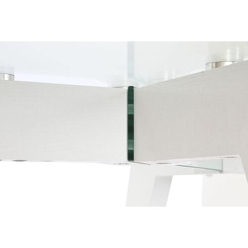 Spisebord Hvid Gennemsigtig Krystal Træ MDF 160 x 90 x 75 cm