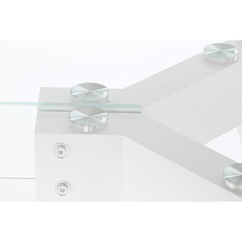 Spisebord Hvid Gennemsigtig Krystal Træ MDF 160 x 90 x 75 cm