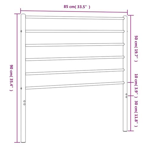 Sengegavl 80 cm metal sort