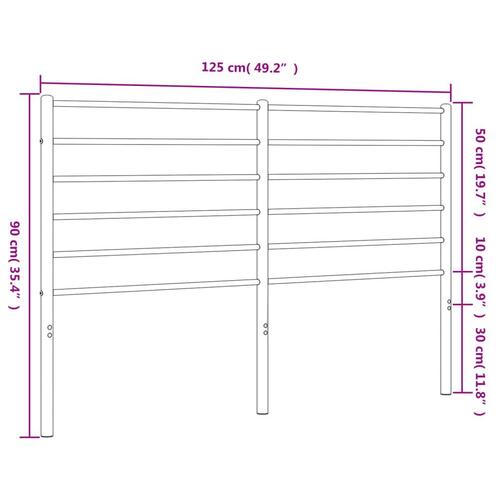 Sengegavl 120 cm metal hvid