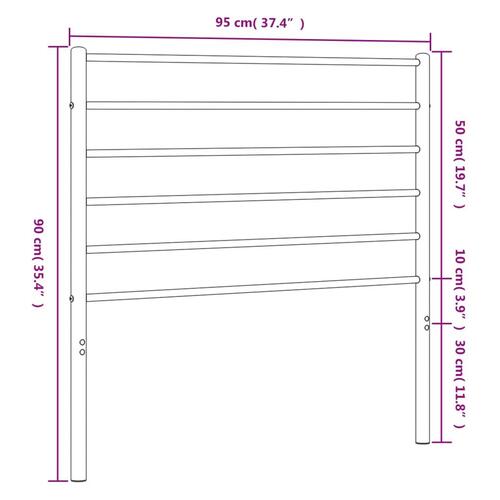 Sengegavl 90 cm metal sort