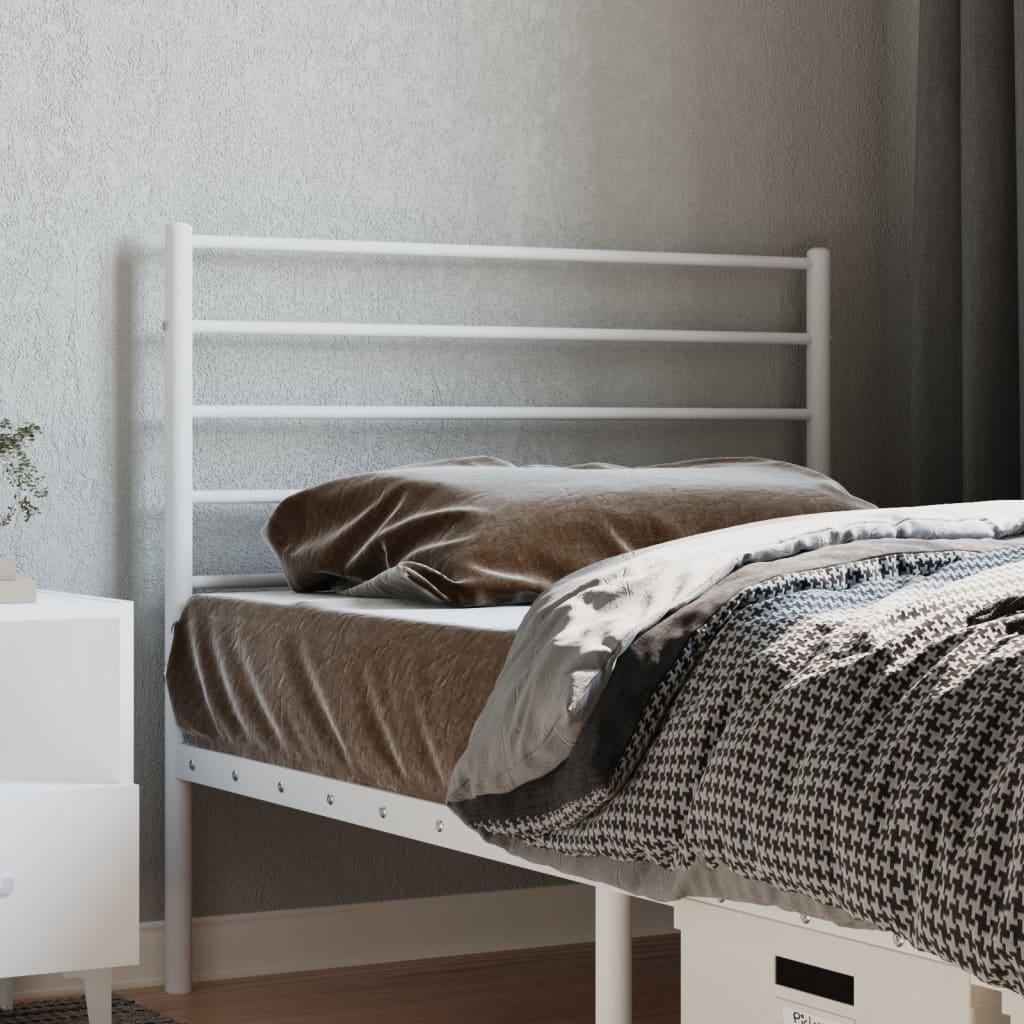 Sengegavl 90 cm metal hvid