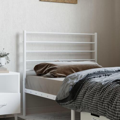 Sengegavl 90 cm metal hvid