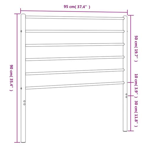 Sengegavl 90 cm metal hvid
