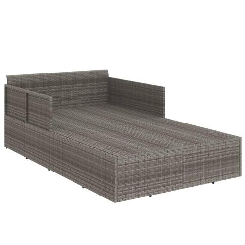 Solseng med hynder 182x118x63 cm polyrattan grå
