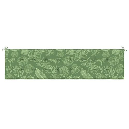 Hynde til havebænk 200x50x3 cm stof bladmønster