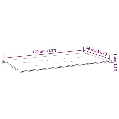 Hynde til havebænk 120x50x4 cm striber oxfordstof blå og hvid