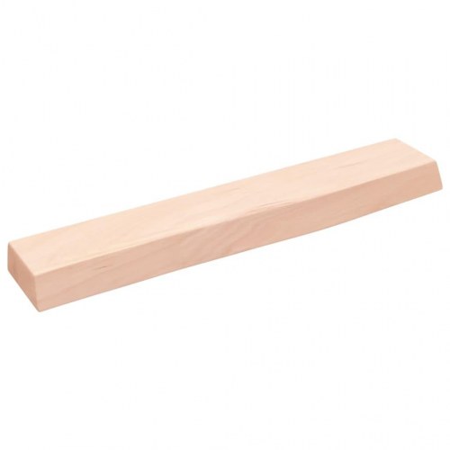 Væghylde 60×10×4 cm i ubehandlet massivt egetræ - naturlig kant