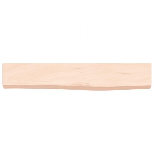 Væghylde 60×10×4 cm i ubehandlet massivt egetræ - naturlig kant