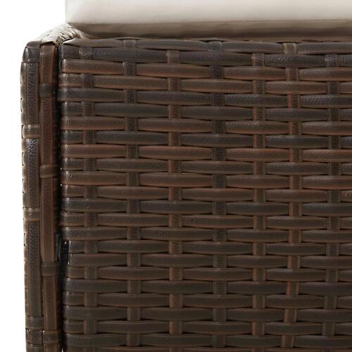 Solseng med foldbart tag 200x114x128 cm polyrattan brun