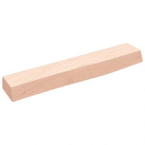 Væghylde i massivt egetræ - 60 × 10 × 6 cm, ubehandlet, med naturlig kant