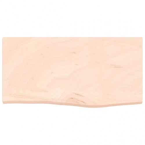 Væghylde 60 × 30 × 2 cm - ubehandlet massivt egetræ med naturlig kant