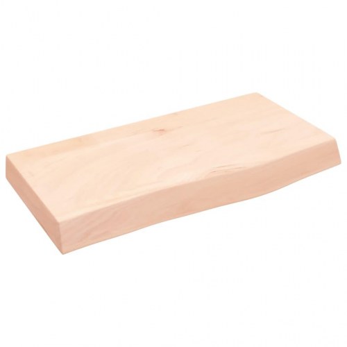 Væghylde 60×30×(2-6) cm - ubehandlet massivt egetræ med naturlig kant