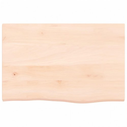Væghylde 60×40×2 cm - ubehandlet massivt egetræ med naturlig kant