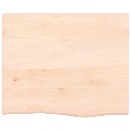 Væghylde 60×50×2 cm - ubehandlet massivt egetræ med naturlig kant