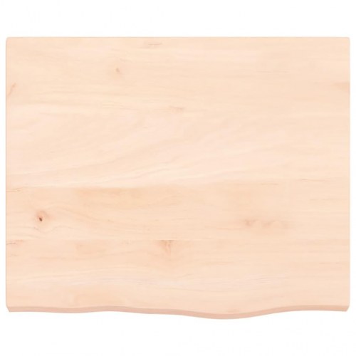 Væghylde 60×50×(2-4) cm - ubehandlet massivt egetræ med naturlig kant