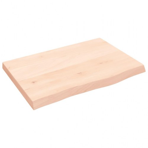 Væghylde 60×40×(2-4) cm - ubehandlet massivt egetræ med naturlig kant