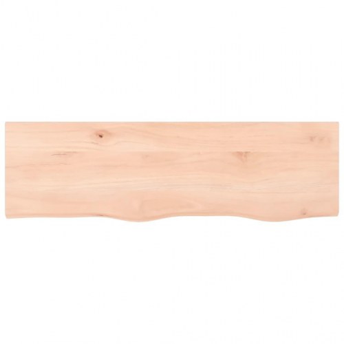 Væghylde i massivt egetræ 100 × 30 × (2-4) cm - ubehandlet, naturlig kant