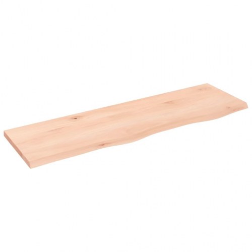 Væghylde 100×30×2 cm - ubehandlet massivt egetræ med naturlig kant