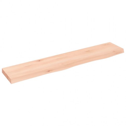 Væghylde 100×20×4 cm - ubehandlet massivt egetræ med naturlig kant