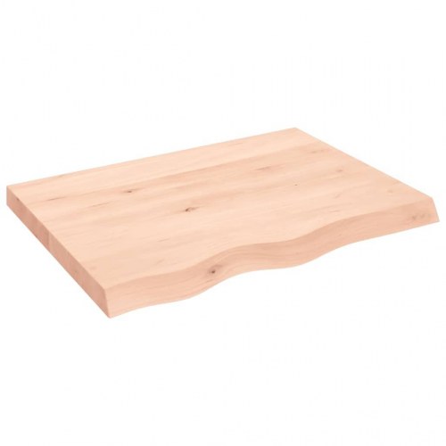 Væghylde 80×60×(2-6) cm - ubehandlet massivt egetræ med naturlig kant
