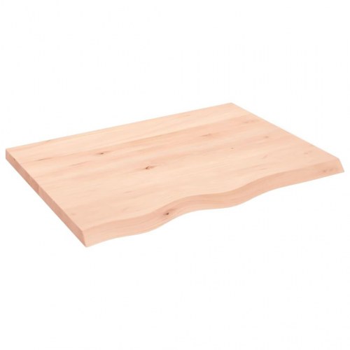 Væghylde 80×60×(2-4) cm - ubehandlet massivt egetræ med naturlig kant