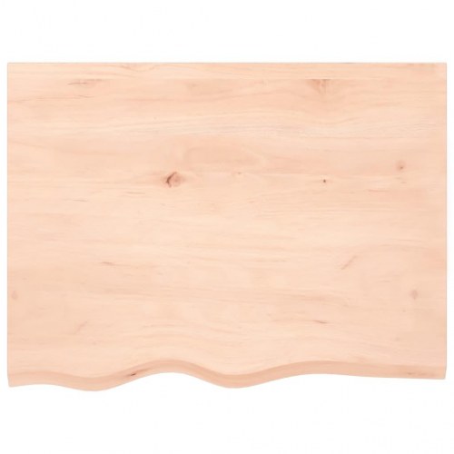 Væghylde 80×60×(2-4) cm - ubehandlet massivt egetræ med naturlig kant