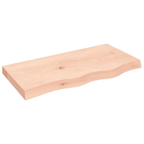 Væghylde 80×40×(2-6) cm - ubehandlet massivt egetræ med naturlig kant