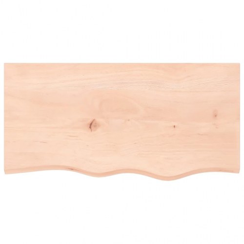 Væghylde 80×40×(2-6) cm - ubehandlet massivt egetræ med naturlig kant