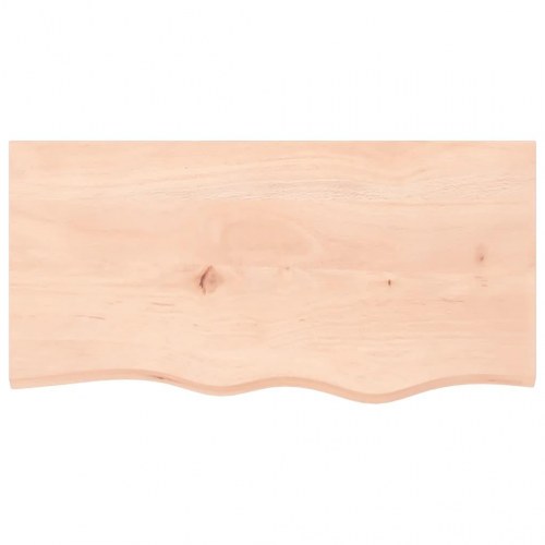 Væghylde 80×40×(2-4) cm - ubehandlet massivt egetræ med naturlig kant