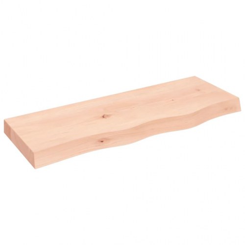 Væghylde 80×30×(2-6) cm - ubehandlet massivt egetræ med naturlig kant