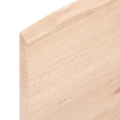 Væghylde 80×30×2 cm - ubehandlet massivt egetræ med naturlig kant