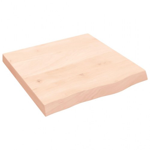 Væghylde i massivt egetræ 60×60×(2-6) cm - ubehandlet, med naturlig kant