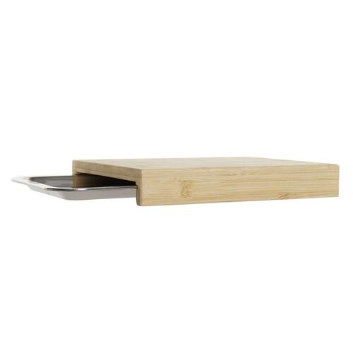 Skærebræt Natur Bambus Rustfrit stål 28 x 21,5 x 4,2 cm