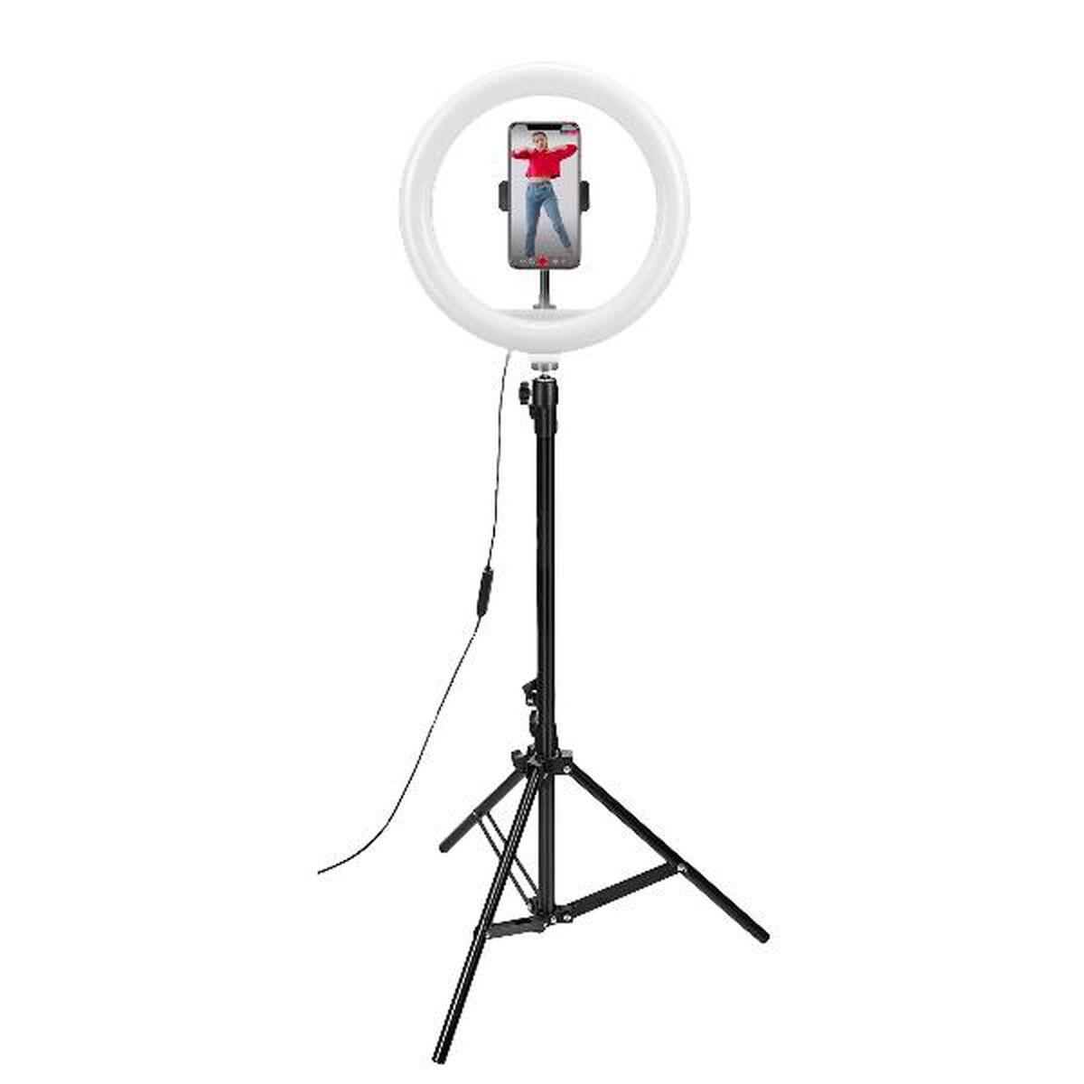 Selfie Ring Light med stativ og fjernbetjening Celly CLICKRINGUSBBK