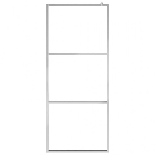 Brusevæg med hylde 90x195 cm sikkerhedsglas og aluminium krom