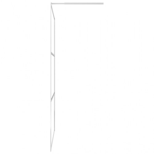 Brusevæg med hylde 90x195 cm sikkerhedsglas og aluminium krom